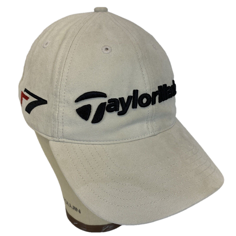 Taylormade Hat Cap Strap Back White Black R7 Burner Adjustable Golf Mens